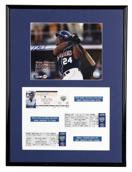 Rickey Henderson and Cal Ripken Signed Framed Photo Displays With 3,000th Hit and Other Milestones